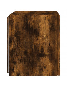 Mobili TV a Parete con Luci LED 2pz Rovere Fumo 40,5x35x40 cm