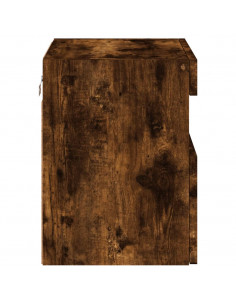 Mobili TV a Parete con Luci LED 2pz Rovere Fumo 40x30x40 cm