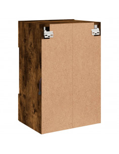 Mobili TV a Parete con Luci LED 2pz Rovere Fumo 40x30x60,5 cm