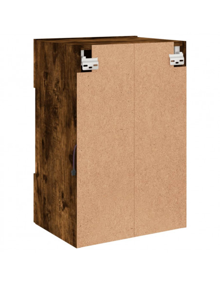 Mobili TV a Parete con Luci LED 2pz Rovere Fumo 40x30x60,5 cm