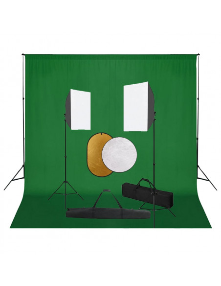 Kit per Studio Fotografico con Set Luci, Fondale e Riflettore