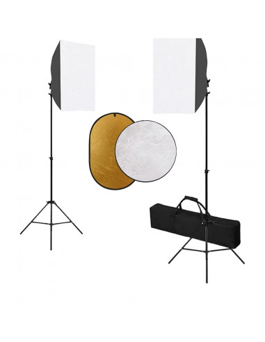 Kit per Studio Fotografico con Softbox, Fondale e Riflettore