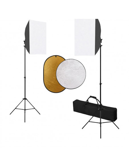 Kit per Studio Fotografico con Softbox, Fondale e Riflettore