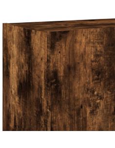 Mobili TV a Parete con Luci LED 2pz Rovere Fumo 60x35x41 cm