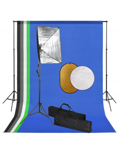 Kit Studio Fotografico con Luci Softbox Fondale e Riflettore 2