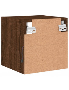 Mobili TV a Parete con Luci LED 2pz Rovere Marrone 30x28,5x30cm