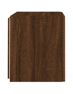 Mobili TV a Parete con Luci LED 2pz Rovere Marrone 40,5x35x40cm