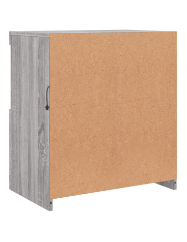 Credenza con Luci LED Grigio Sonoma 60,5x37x67 cm