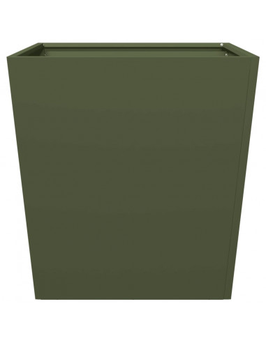 Fioriere da Giardino 2 pz Verde Oliva 50x50x50 cm in Acciaio
