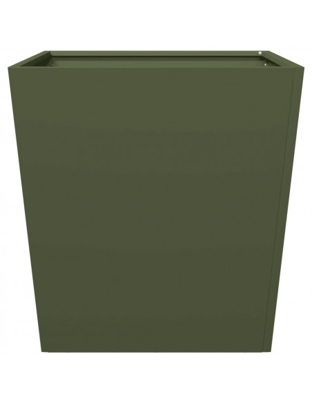 Fioriere da Giardino 2 pz Verde Oliva 50x50x50 cm in Acciaio