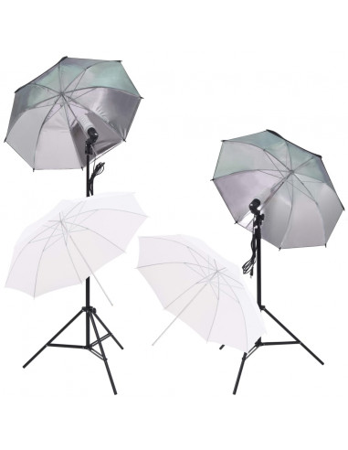 Kit Studio Foto con Luci Softbox Ombrelli Fondale e Riflettore