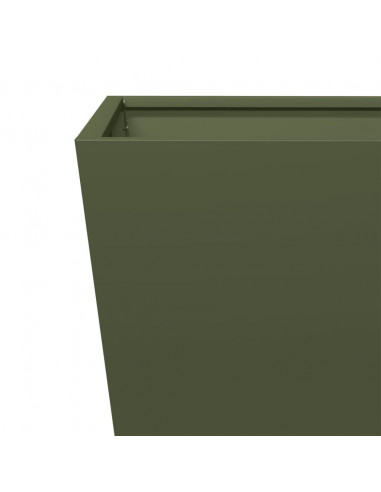 Fioriere da Giardino 2 pz Verde Oliva 50x50x50 cm in Acciaio