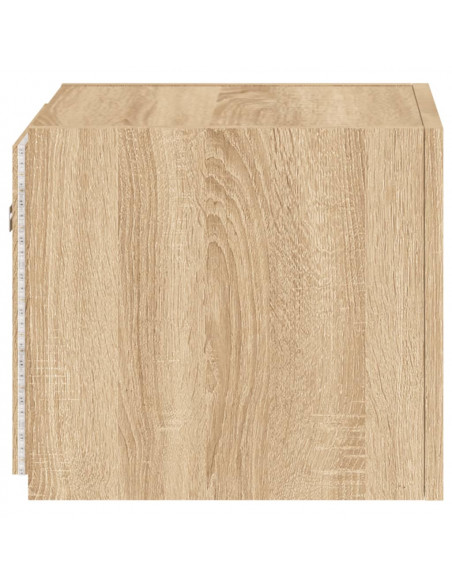 Mobili TV a Parete con Luci LED 2pz Rovere Sonoma 30,5x35x30 cm