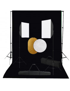Kit per Studio Fotografico con Set Luci, Fondale e Riflettore 2