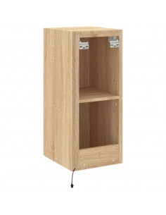 Mobili TV a Parete con Luci LED 2pz Rovere Sonoma 30,5x35x70 cm