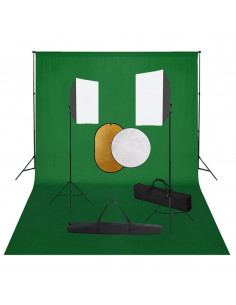 Kit per Studio Fotografico con Set Luci, Fondale e Riflettore 2