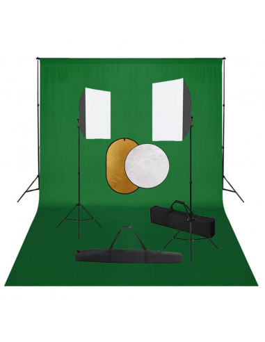 Kit per Studio Fotografico con Set Luci, Fondale e Riflettore