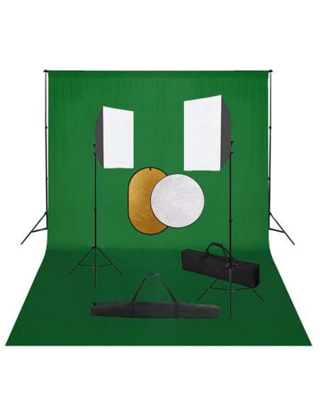 Kit per Studio Fotografico con Set Luci, Fondale e Riflettore