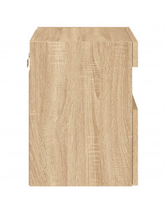 Mobili TV a Parete con Luci LED 2pz Rovere Sonoma 40x30x40 cm