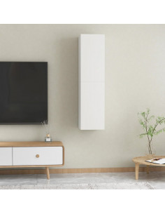 Mobili TV Bianchi 2 pz 30,5x30x60 cm in Legno Multistrato