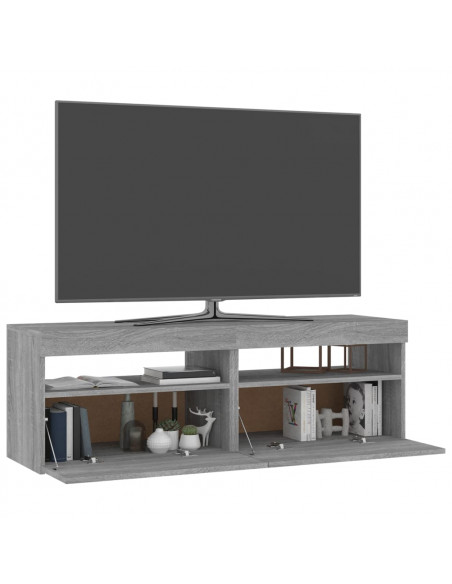 Mobili TV con Luci LED 2 pz Grigio Sonoma 60x35x40 cm