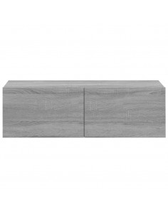 Mobili TV Muro 2pz Grigio Sonoma 100x30x30 cm Legno Multistrato