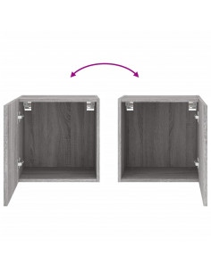 Mobili TV Muro 2pz Grigio Sonoma 40,5x30x40cm Legno Multistrato