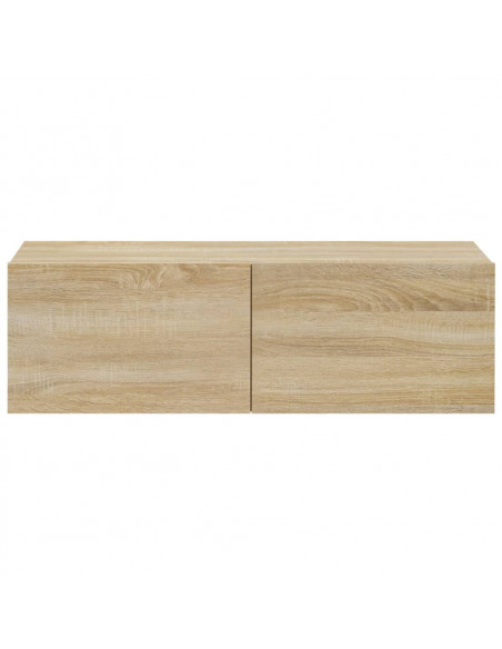 Mobili TV Muro 2pz Rovere Sonoma 100x30x30 cm Legno Multistrato