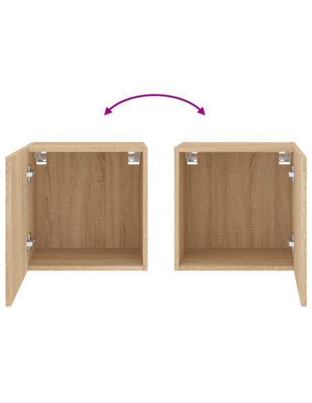 Mobili TV Muro 2pz Rovere Sonoma 40,5x30x40cm Legno Multistrato