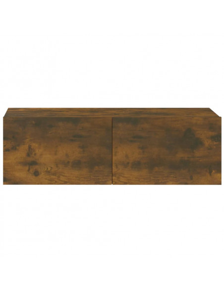 Mobili TV Parete 2pz Rovere Fumo 100x30x30 cm Legno Multistrato