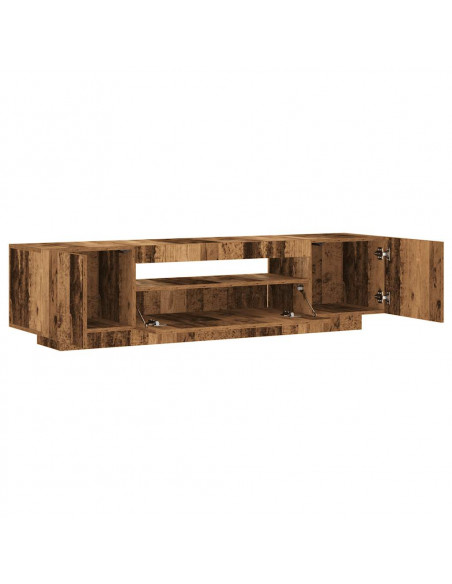 Mobile Porta TV con LED Legno Antico 160x35x40 cm Truciolato