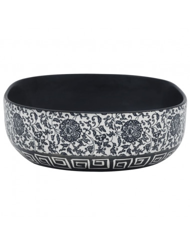 Lavabo da Appoggio Nero e Blu Ovale 59x40x14 cm Ceramica