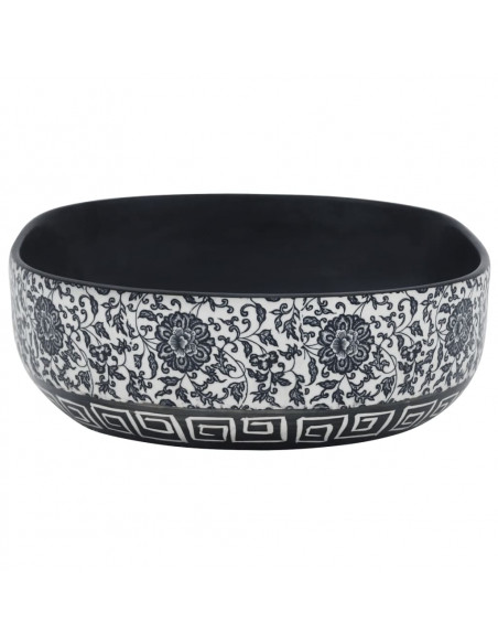 Lavabo da Appoggio Nero e Blu Ovale 59x40x14 cm Ceramica
