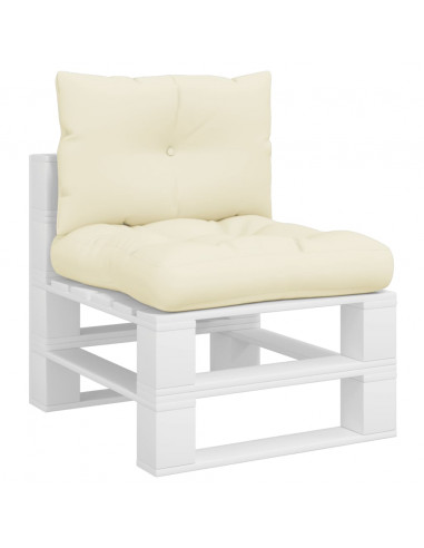 Cuscini per Pallet 2 pz Crema in Tessuto