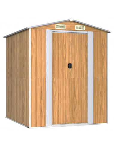 Capanno Giardino Marrone Chiaro 192x191x223 cm Acciaio Zincato