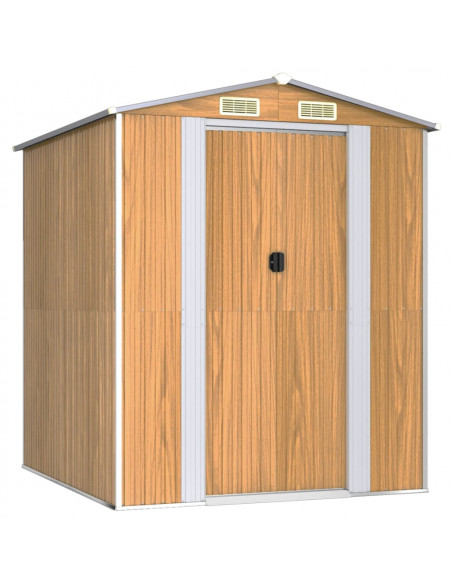 Capanno Giardino Marrone Chiaro 192x191x223 cm Acciaio Zincato