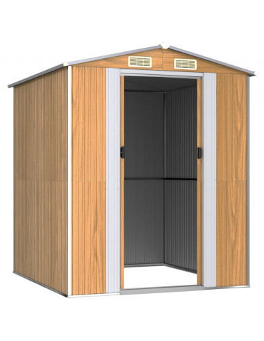 Capanno Giardino Marrone Chiaro 192x191x223 cm Acciaio Zincato