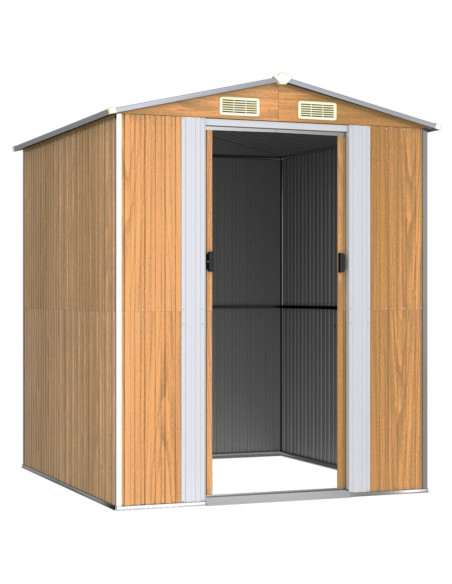 Capanno Giardino Marrone Chiaro 192x191x223 cm Acciaio Zincato