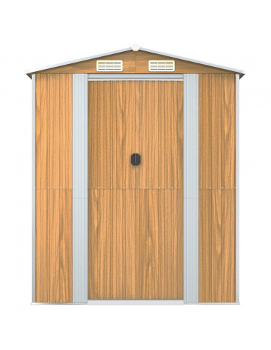 Capanno Giardino Marrone Chiaro 192x191x223 cm Acciaio Zincato