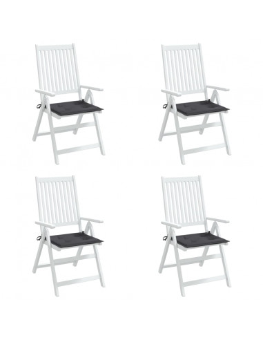 Cuscini per Sedia 4 pz Antracite 50x50x3 cm in Tessuto Oxford