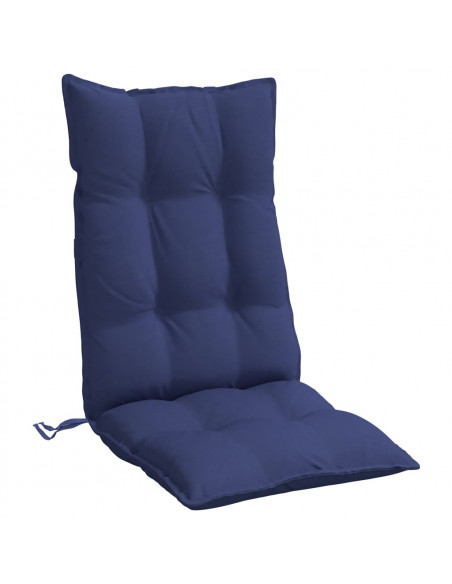 Cuscini Sedia con Schienale Alto 6 pz Blu Marino Tessuto Oxford