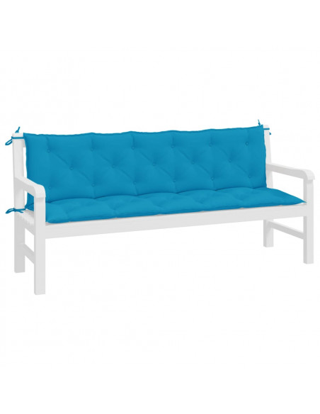 Cuscini per Panca 2 pz Azzurri 180x50x7 cm in Tessuto Oxford