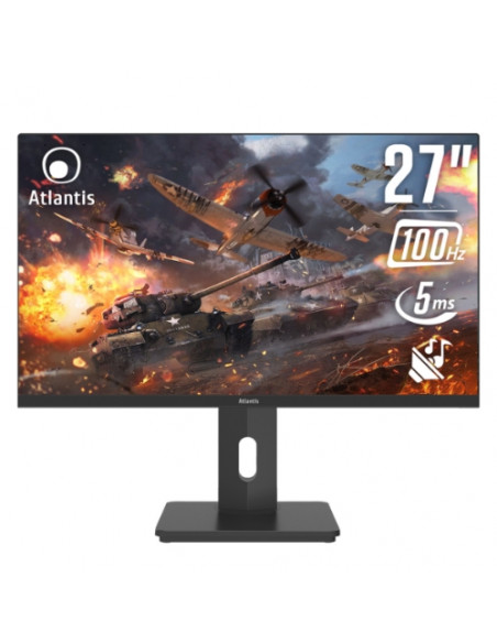MONITOR ATLANTIS GAMING LED 27" Wide A05-UX27IF-VHDM IPS 1920x1080 5ms 270cd/m² 1.000:1 VESA MM PIVOT Reg. h DP HDMI VGA Black