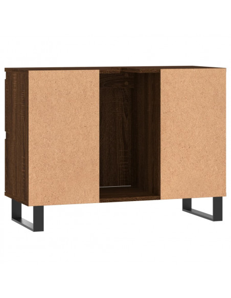 Armadietto Bagno Rovere Marrone 80x33x60cm in Legno Multistrato