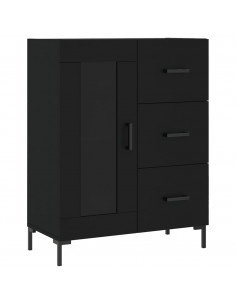 Credenza Nera 69,5x34x180 cm in Legno Multistrato 2