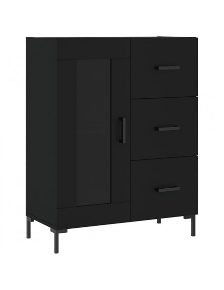 Credenza Nera 69,5x34x180 cm in Legno Multistrato