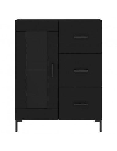 Credenza Nera 69,5x34x180 cm in Legno Multistrato