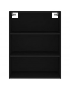 Credenza Nera 69,5x32,5x180 cm Legno Multistrato 2