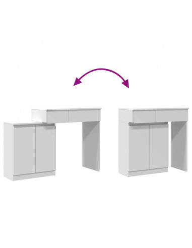 Toeletta con LED Bianca 115x37x110,5 cm