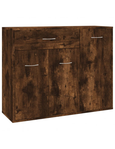 Credenza Rovere Fumo 88x30x70 cm in Legno Ingegnerizzato